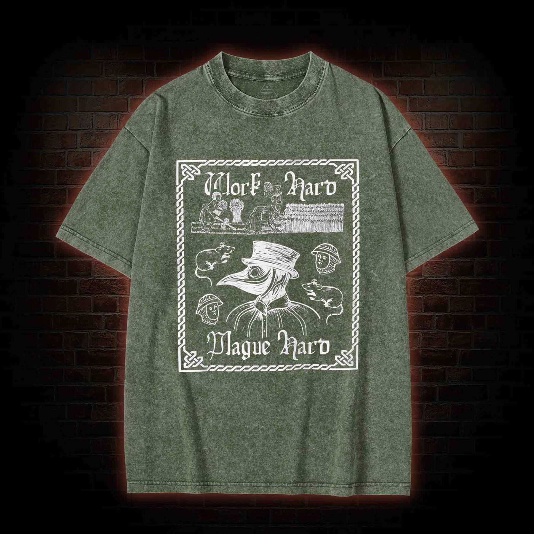Plague Doctor Gothic Washed T-shirt