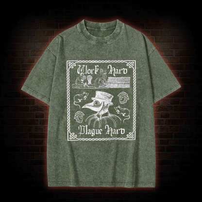 Plague Doctor Gothic Washed T-shirt