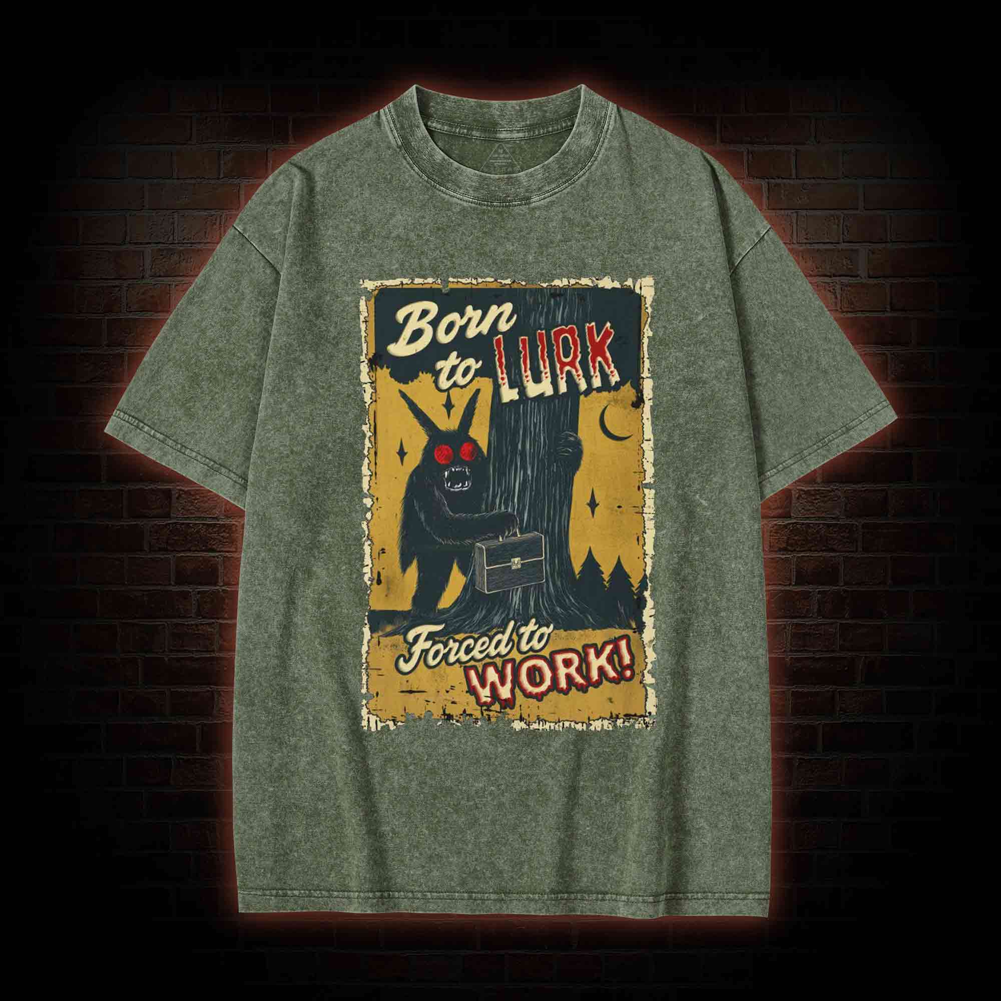Mothman Horror Movie Washed T-shirt