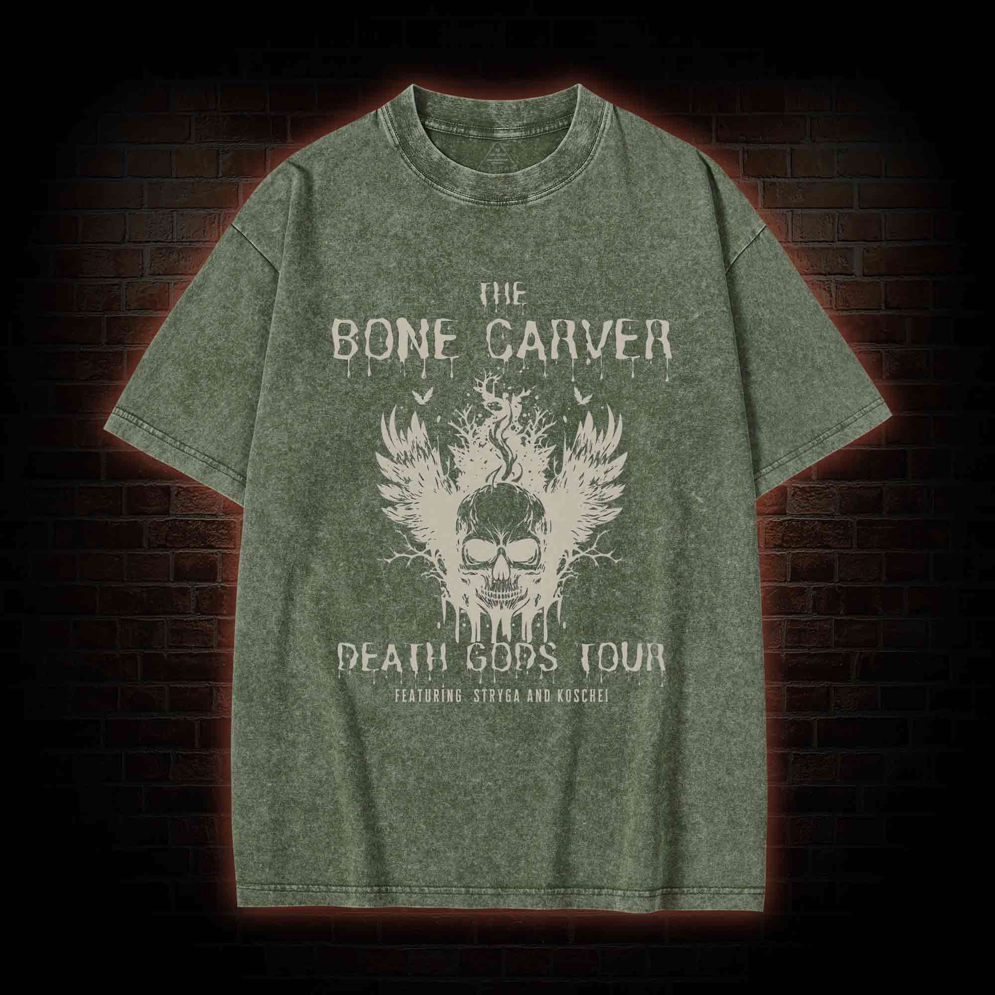 The Bone Carver Death Gods Tour Washed T-shirt