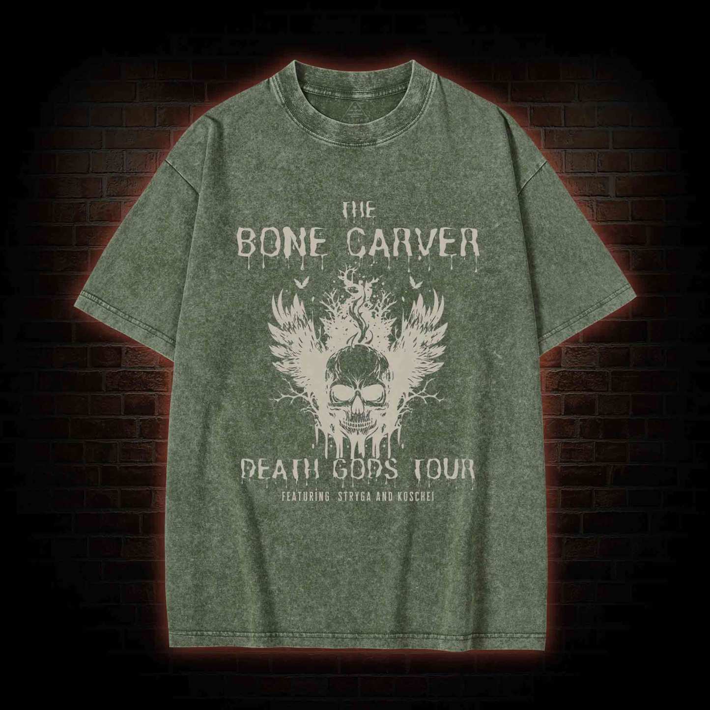 The Bone Carver Death Gods Tour Washed T-shirt