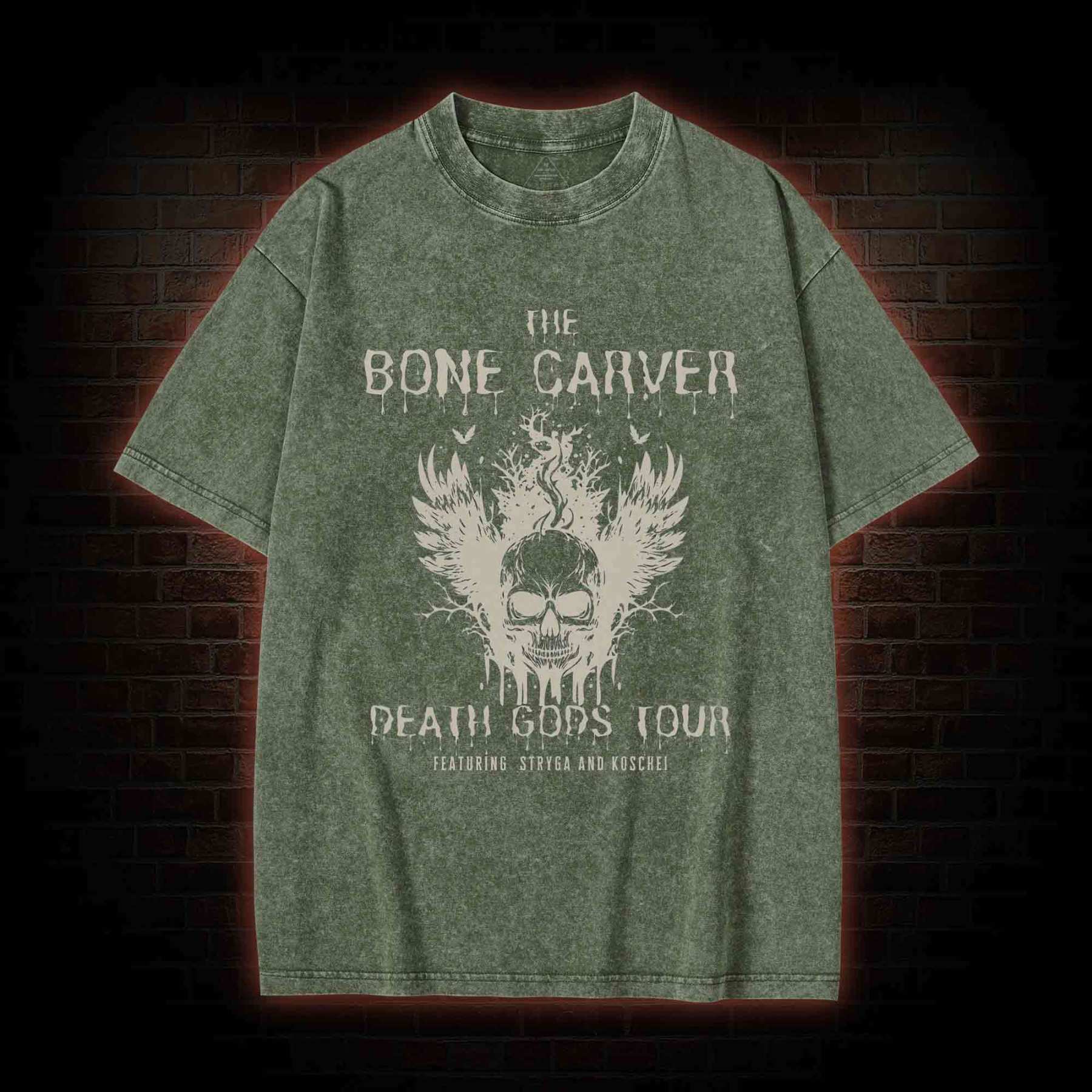 The Bone Carver Death Gods Tour Washed T-shirt