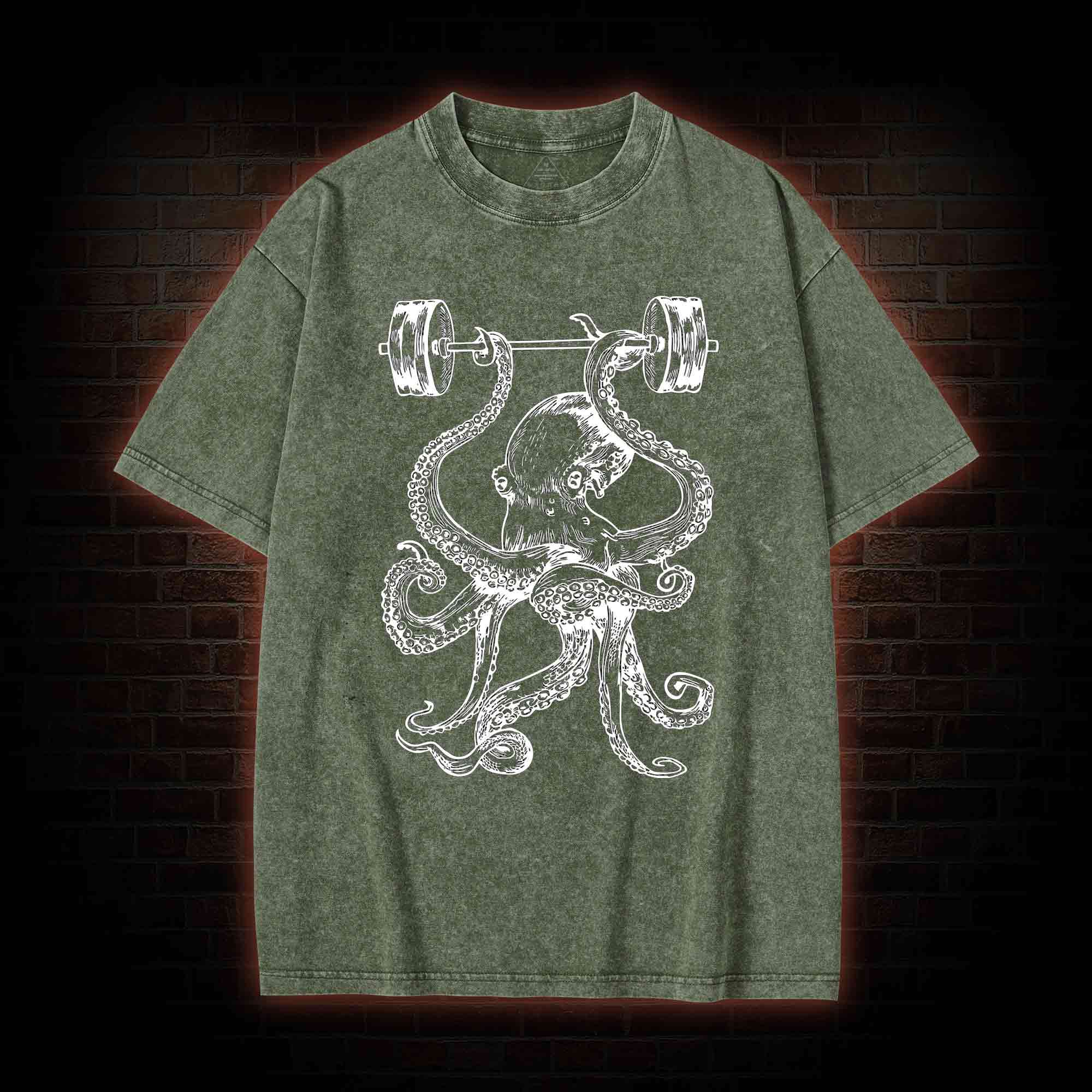 Octopus Weightlifting Washed T-shirt