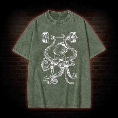 Octopus Weightlifting Washed T-shirt