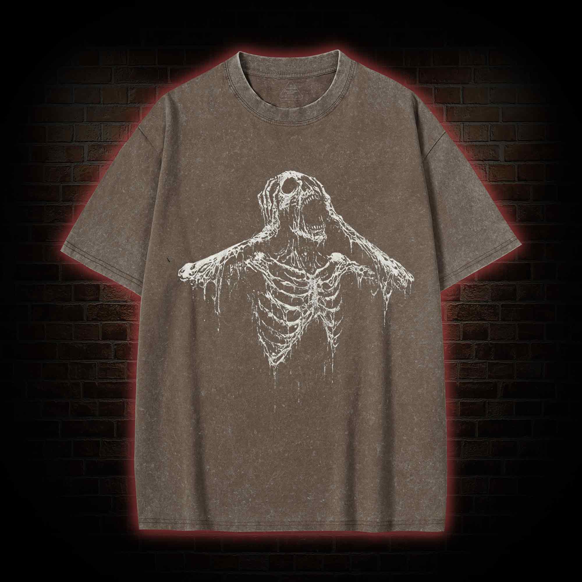 Screaming Skeleton Washed T-shirt