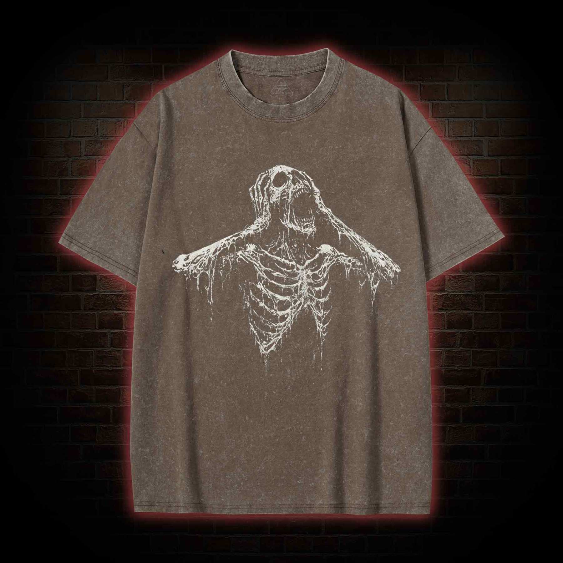 Screaming Skeleton Washed T-shirt