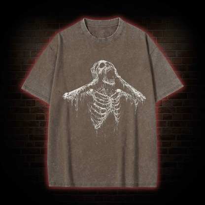 Screaming Skeleton Washed T-shirt