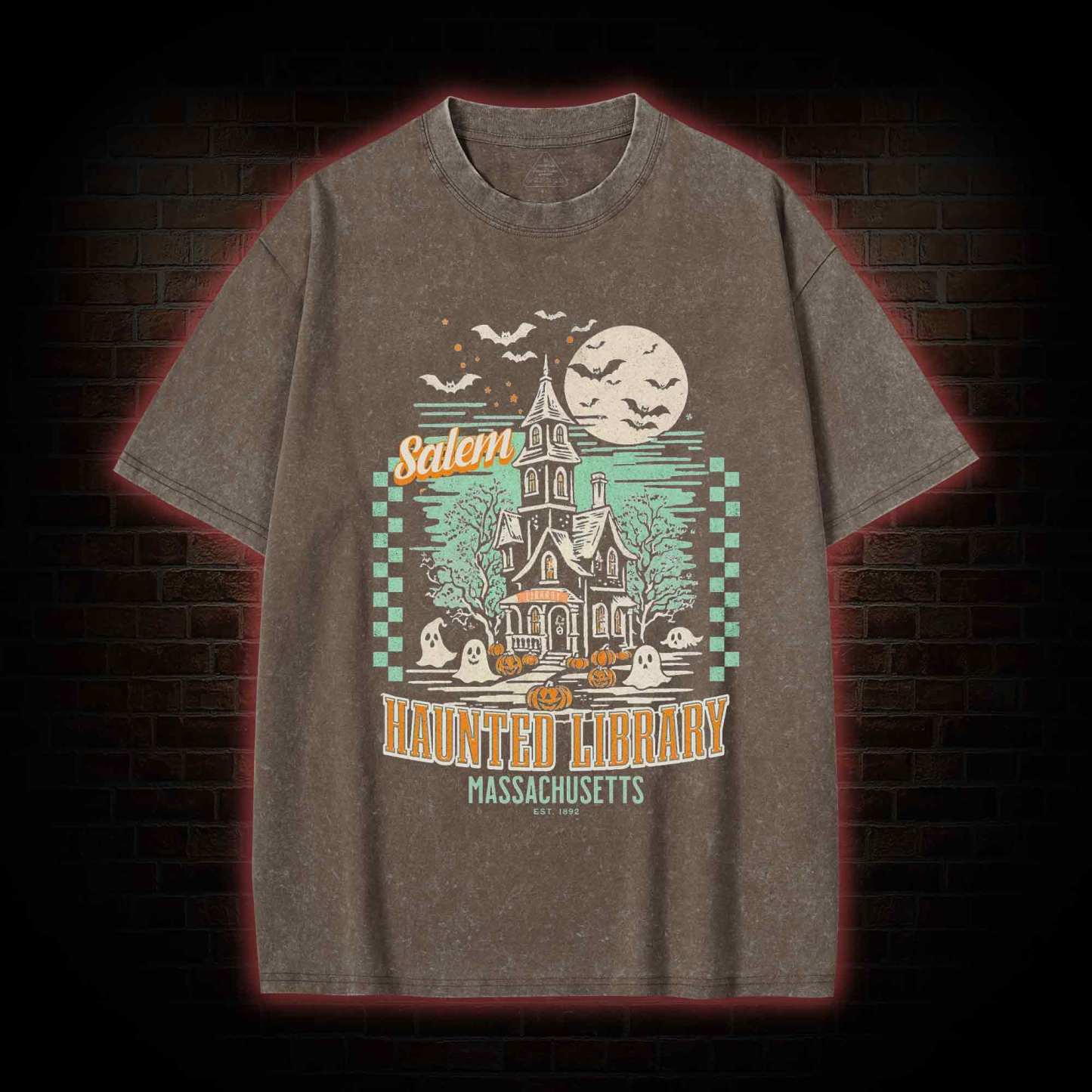 Haunted Library Washed T-shirt
