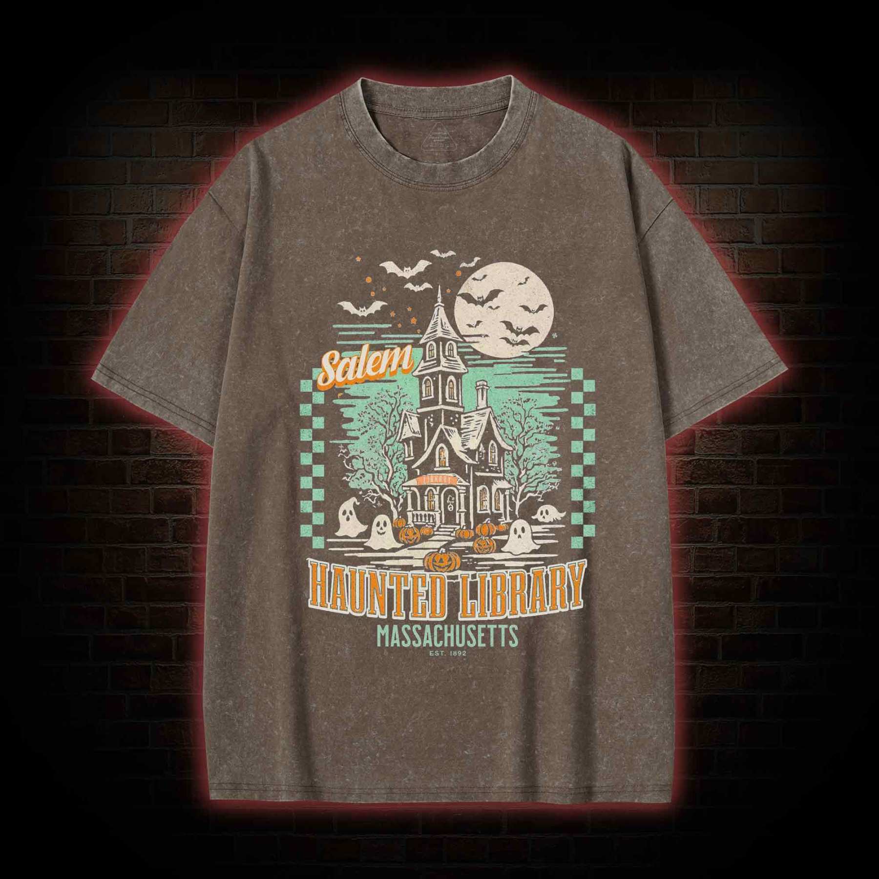 Haunted Library Washed T-shirt
