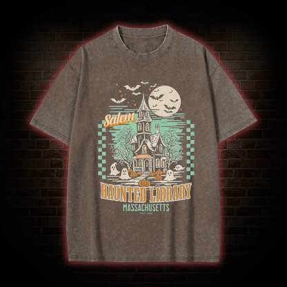 Haunted Library Washed T-shirt