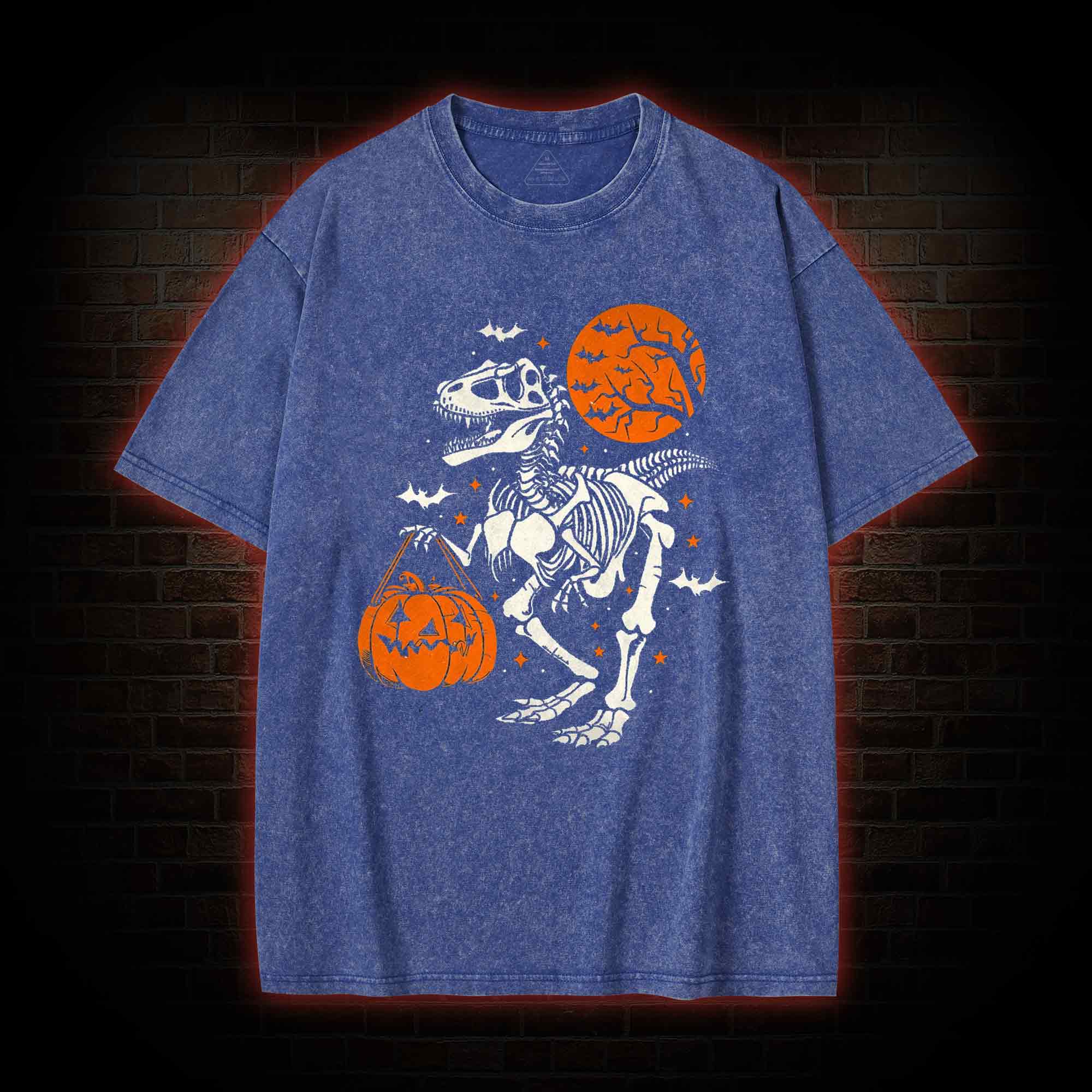 Dinosaur Halloween Washed T-shirt