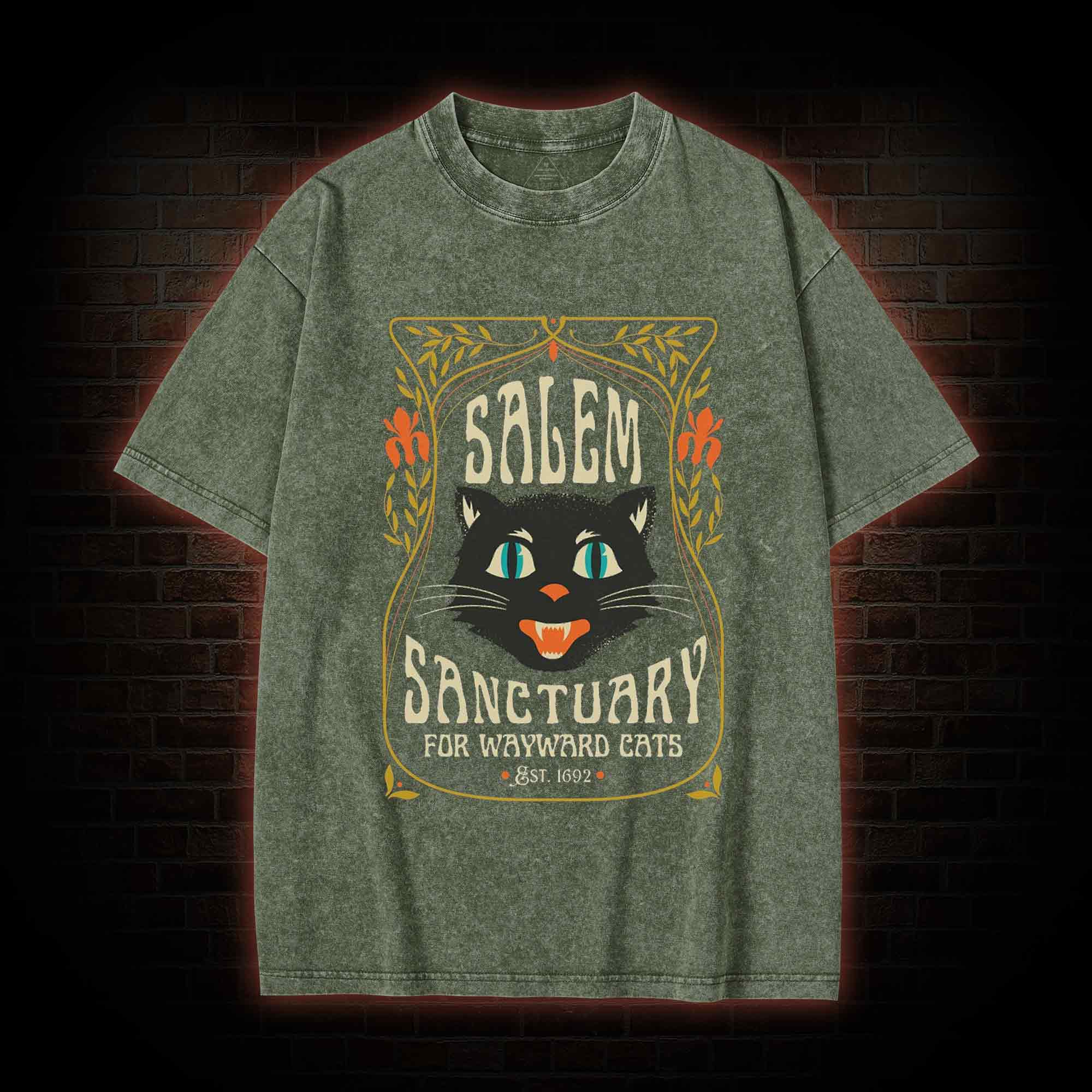 Cat Lover Washed T-shirt