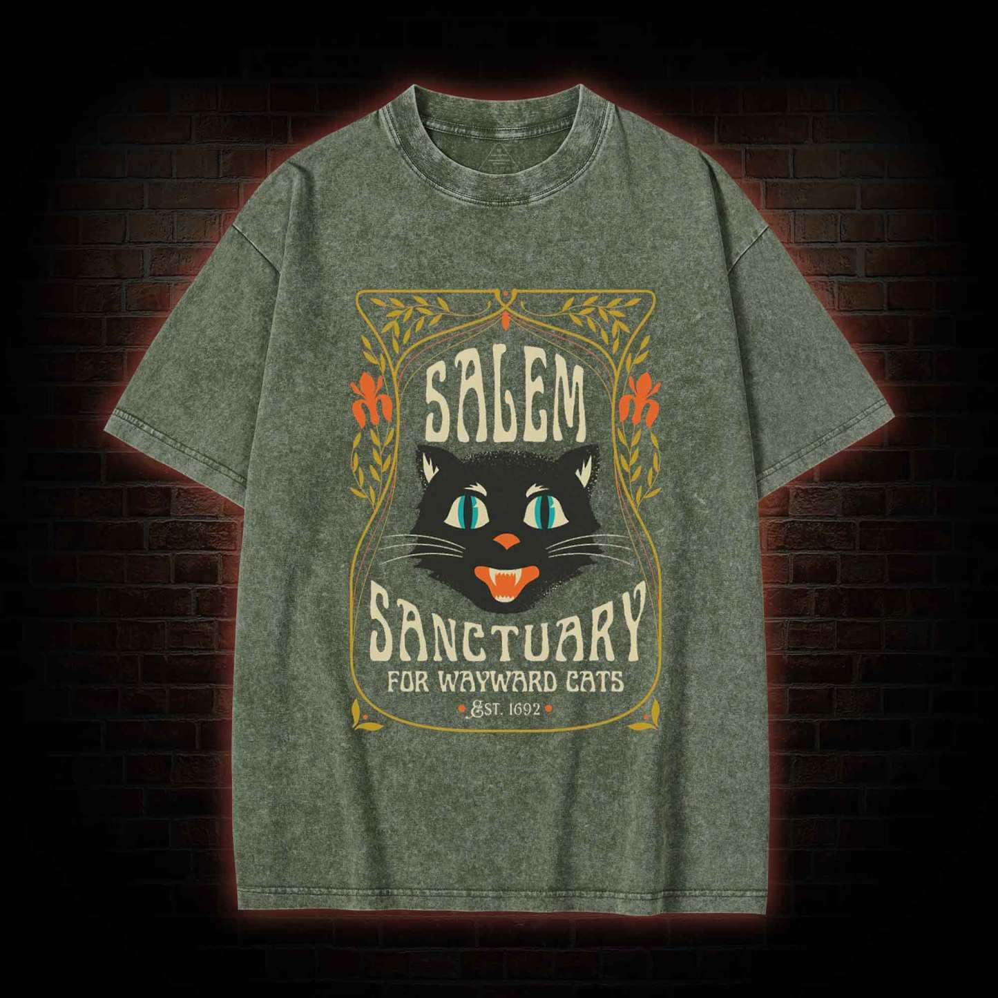 Cat Lover Washed T-shirt