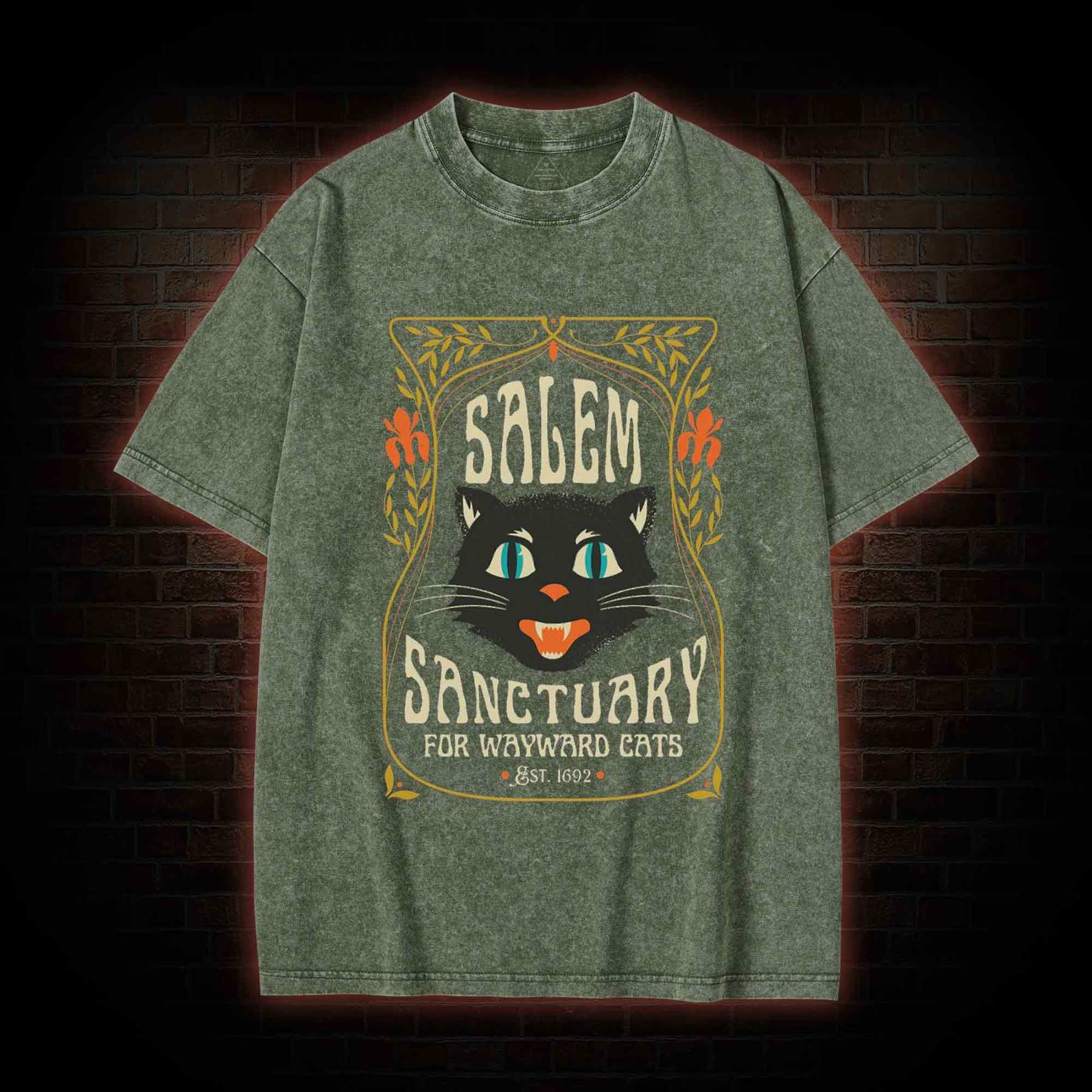 Cat Lover Washed T-shirt