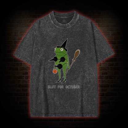 Slut for October Washed T-shirt