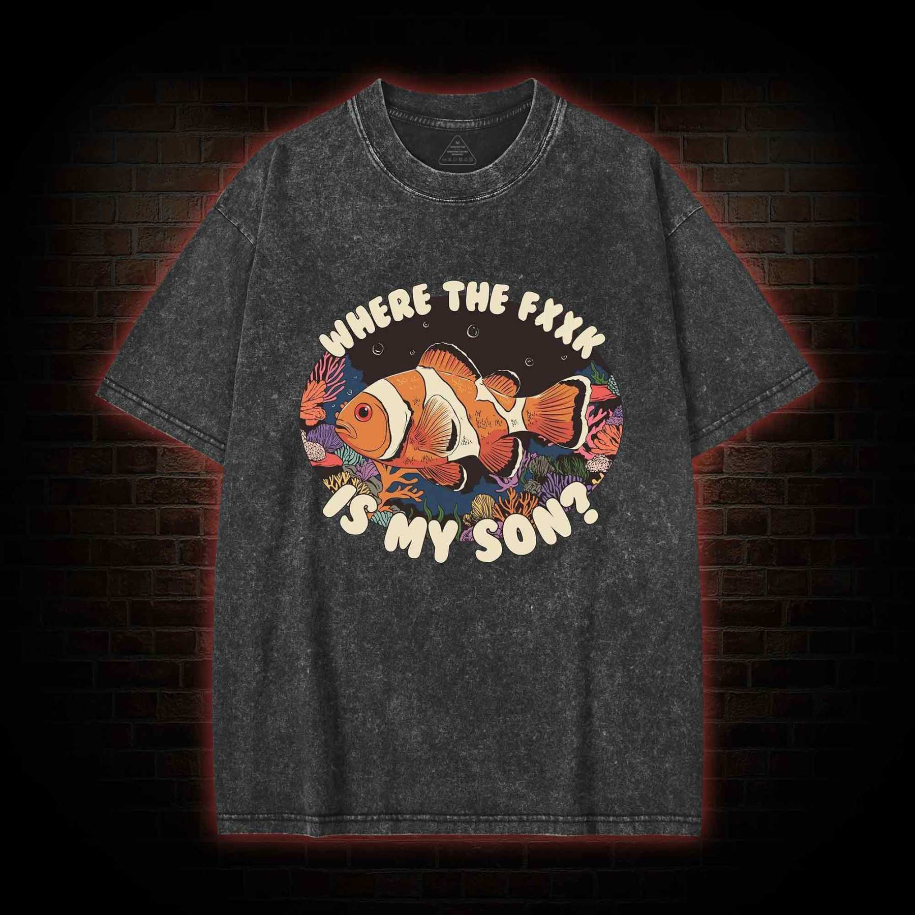 Where is My Son Washed T-shirt