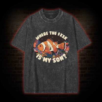 Where is My Son Washed T-shirt