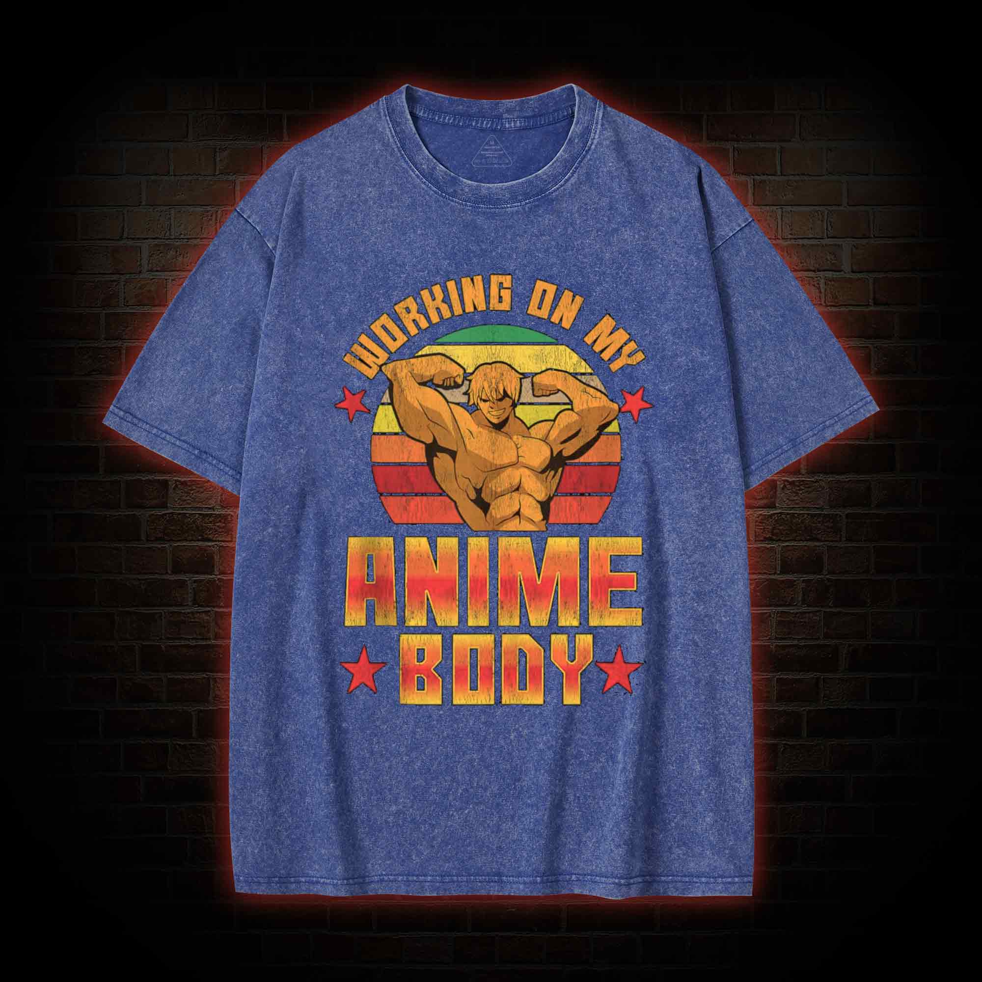 Working On My Anime Body Washed T-shirt