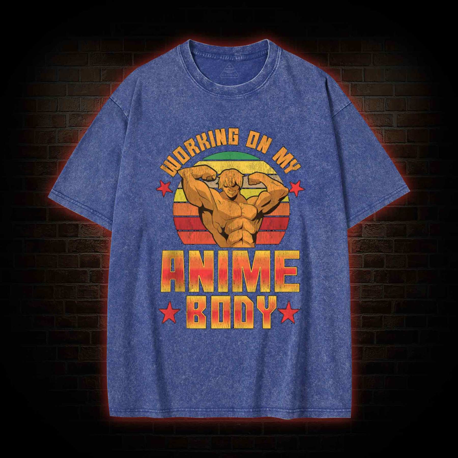 Working On My Anime Body Washed T-shirt