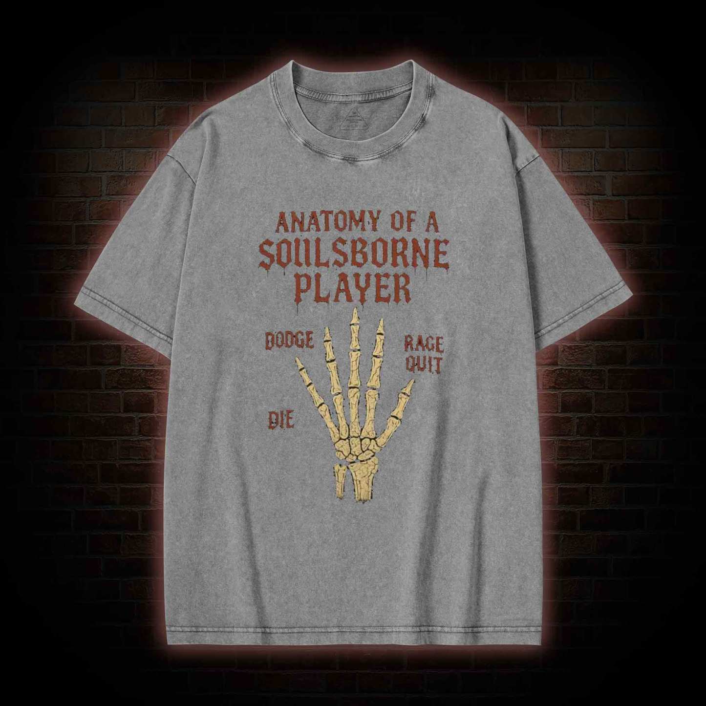 Anatomy of a Soulsborne Player Washed T-shirt