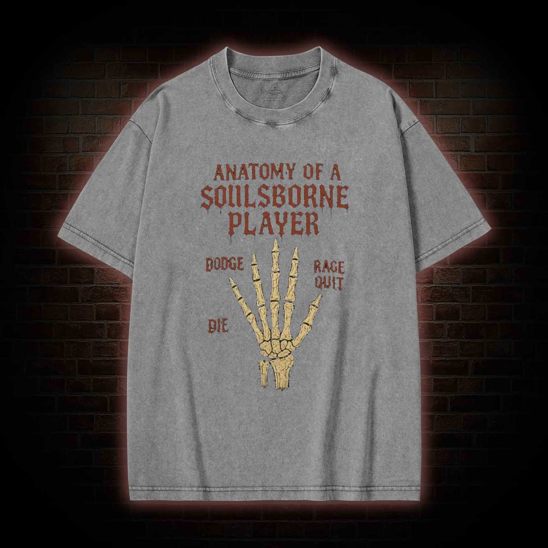 Anatomy of a Soulsborne Player Washed T-shirt