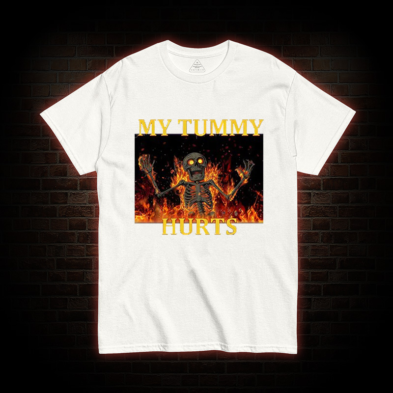 Skeleton Tummy Hurts T-Shirt