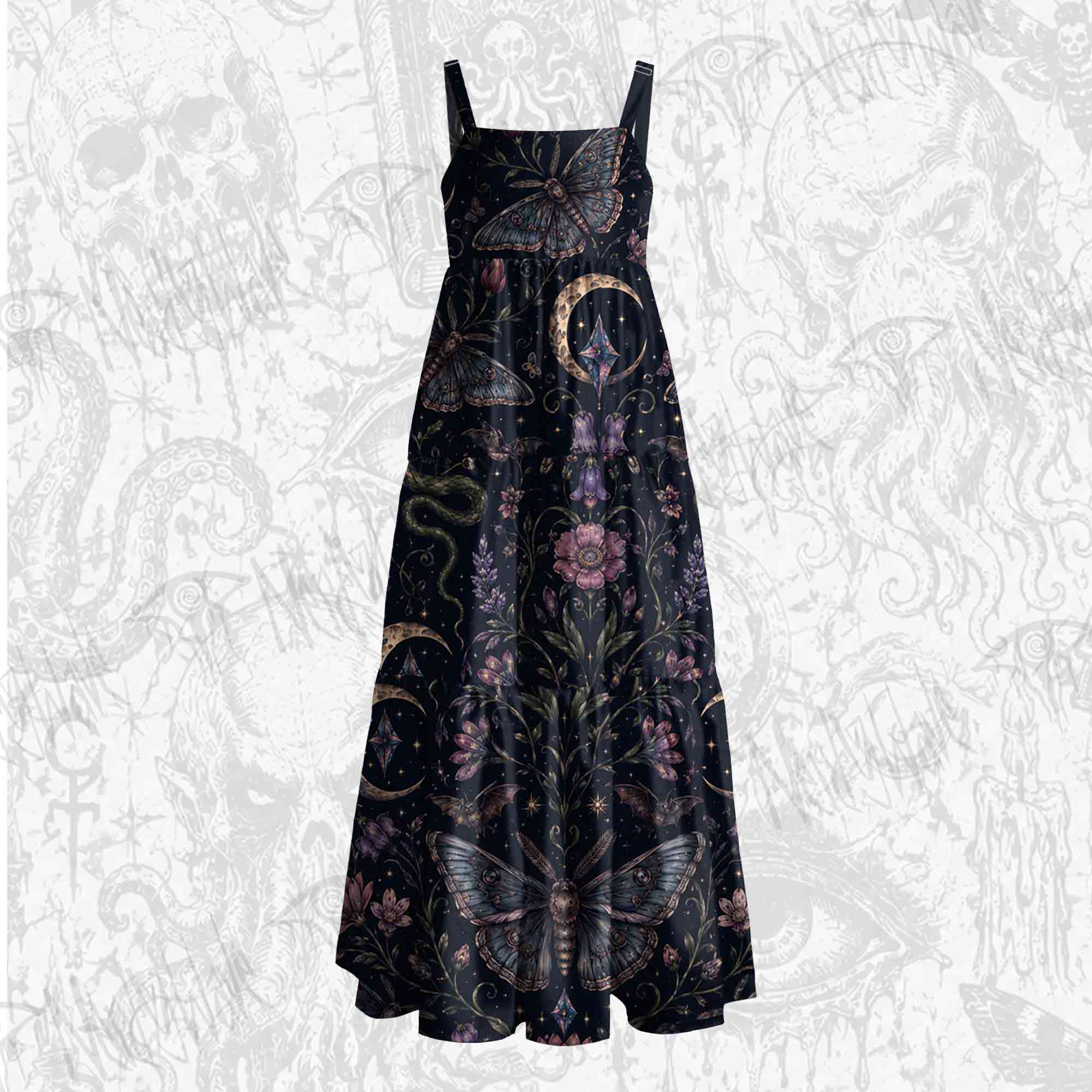 Moth and Botanical Wide Straps Maxi Dress
