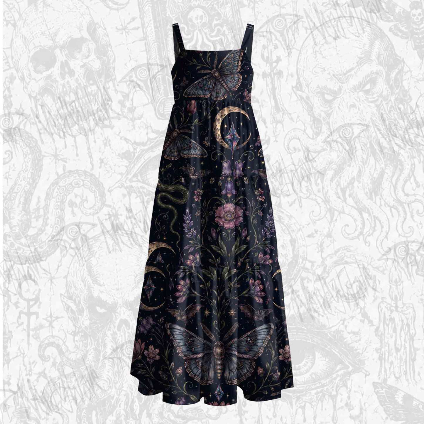 Moth and Botanical Wide Straps Maxi Dress