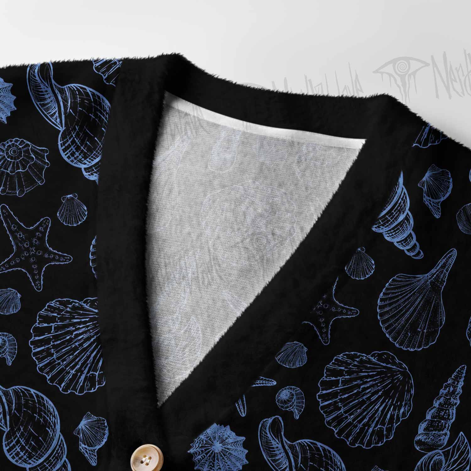 Blue Seashell Women's Cardigan Sweater