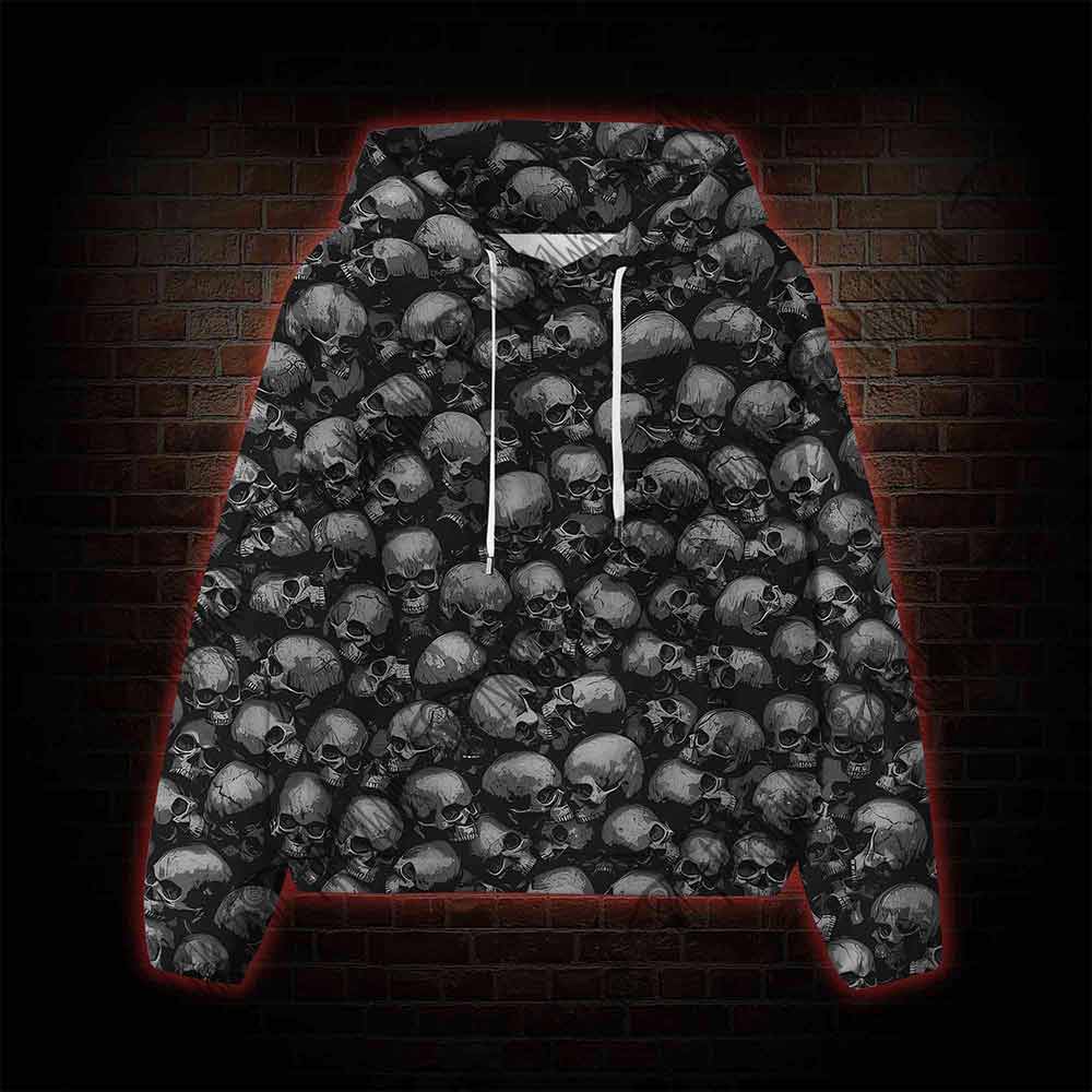 Skulls All Over Print Scuba Hoodie