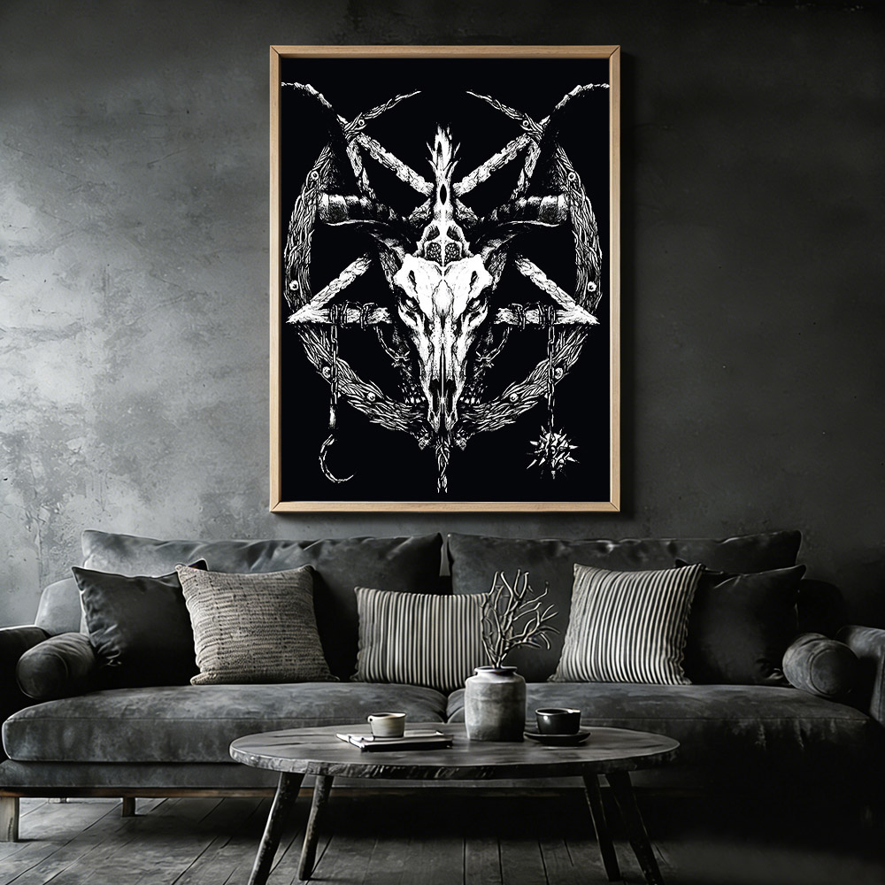 Baphomet Occult Framed Canvas Print