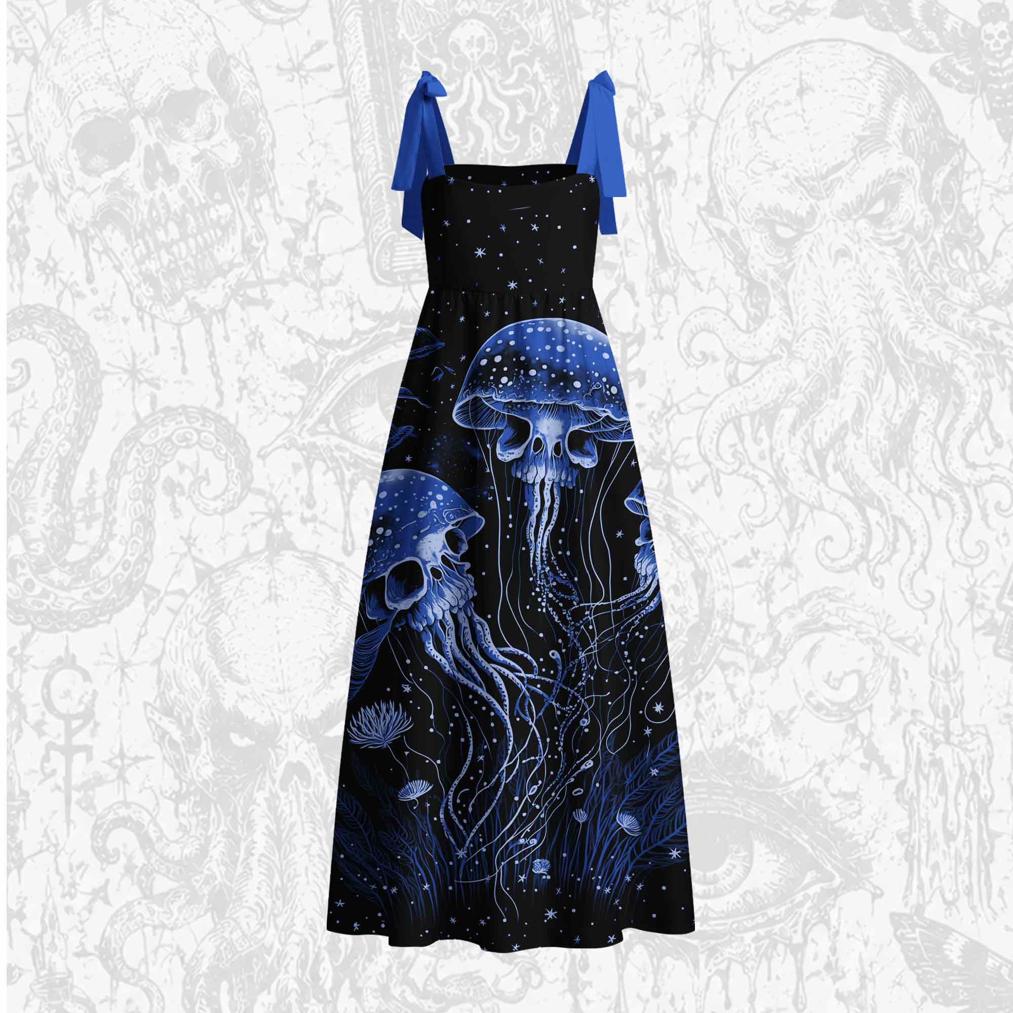 Cosmic Jellyfish Tie Shoulder Maxi Dress