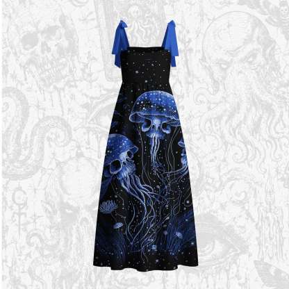 Cosmic Jellyfish Tie Shoulder Maxi Dress