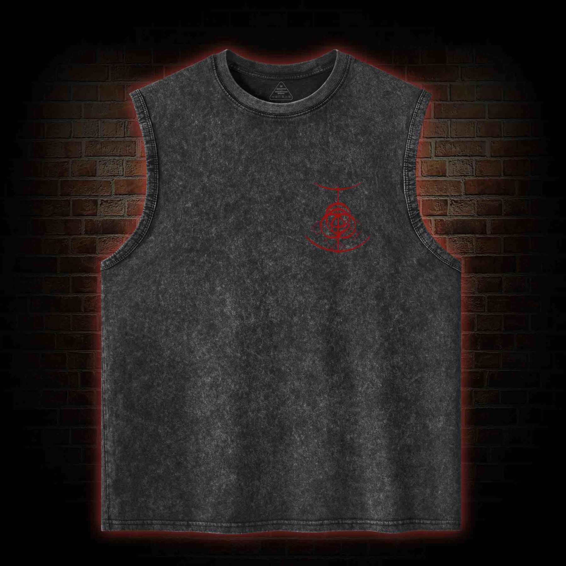  The Impaler Back Print Washed Tank Top