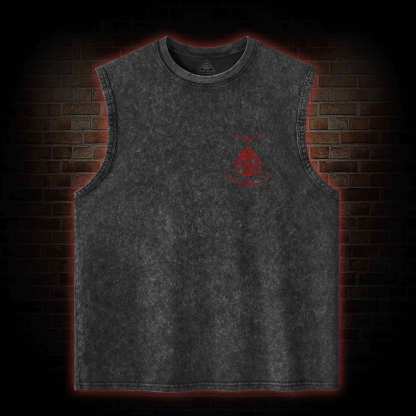  The Impaler Back Print Washed Tank Top