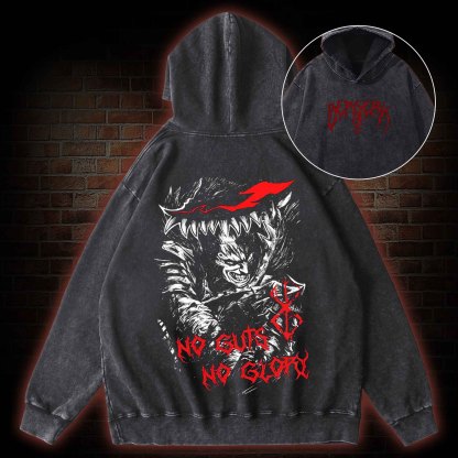 When I've Already Lost It Back Print Washed Hoodie