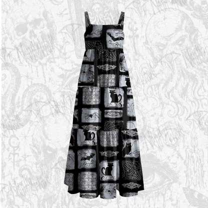 Wicked Cats Wide Straps Maxi Dress