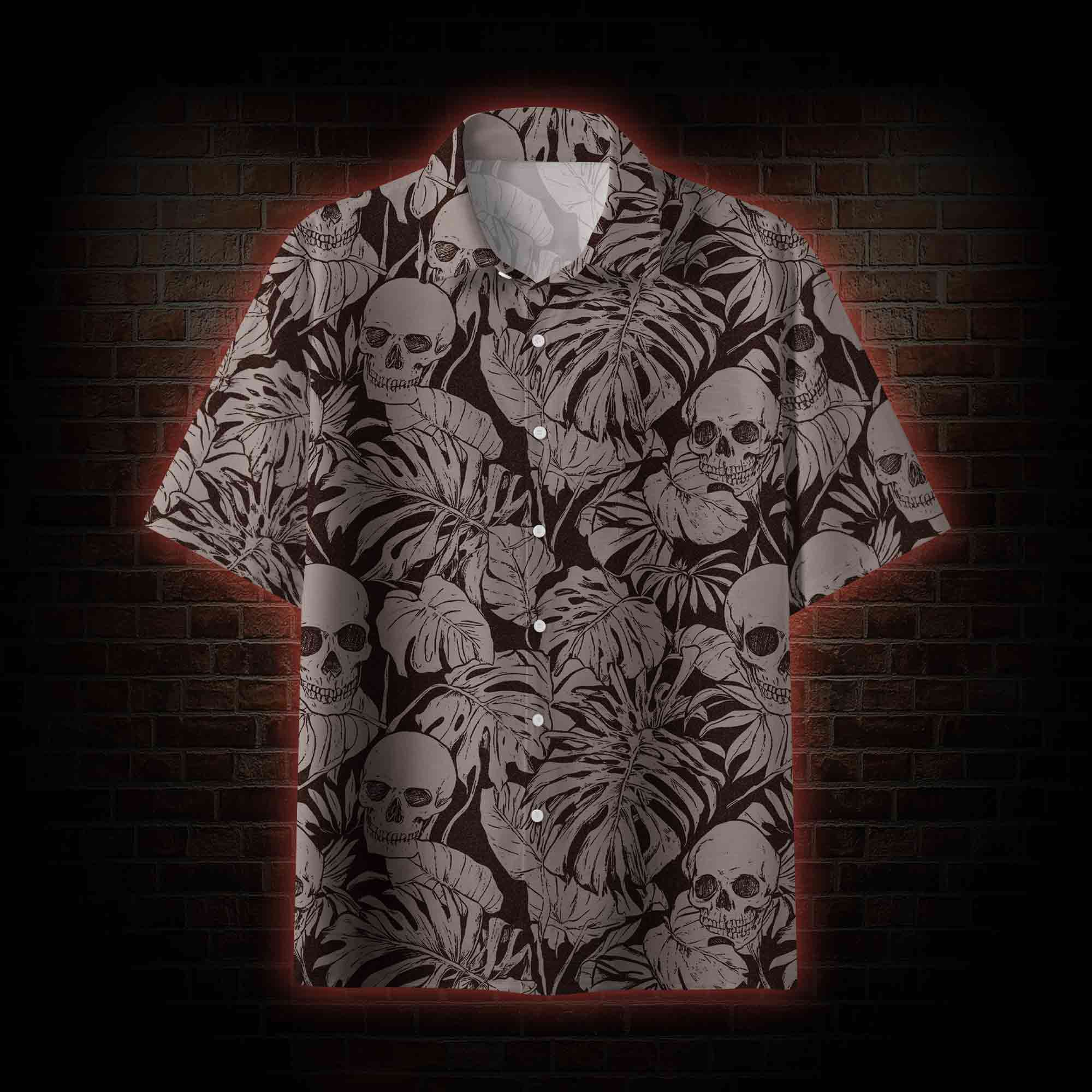 Skull Palm Leaves Hawaiian Shirt