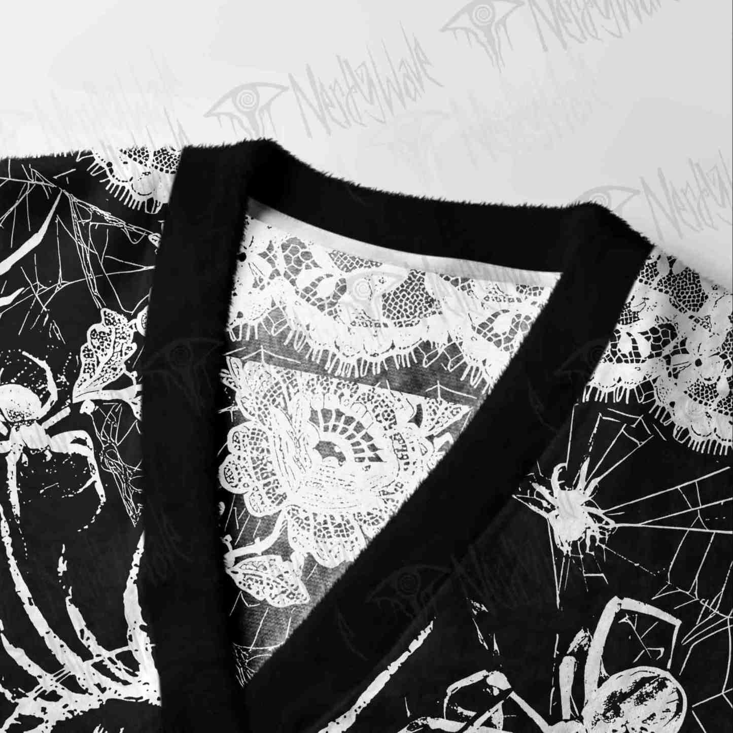 Lace Spider Noir Cardigan Sweater