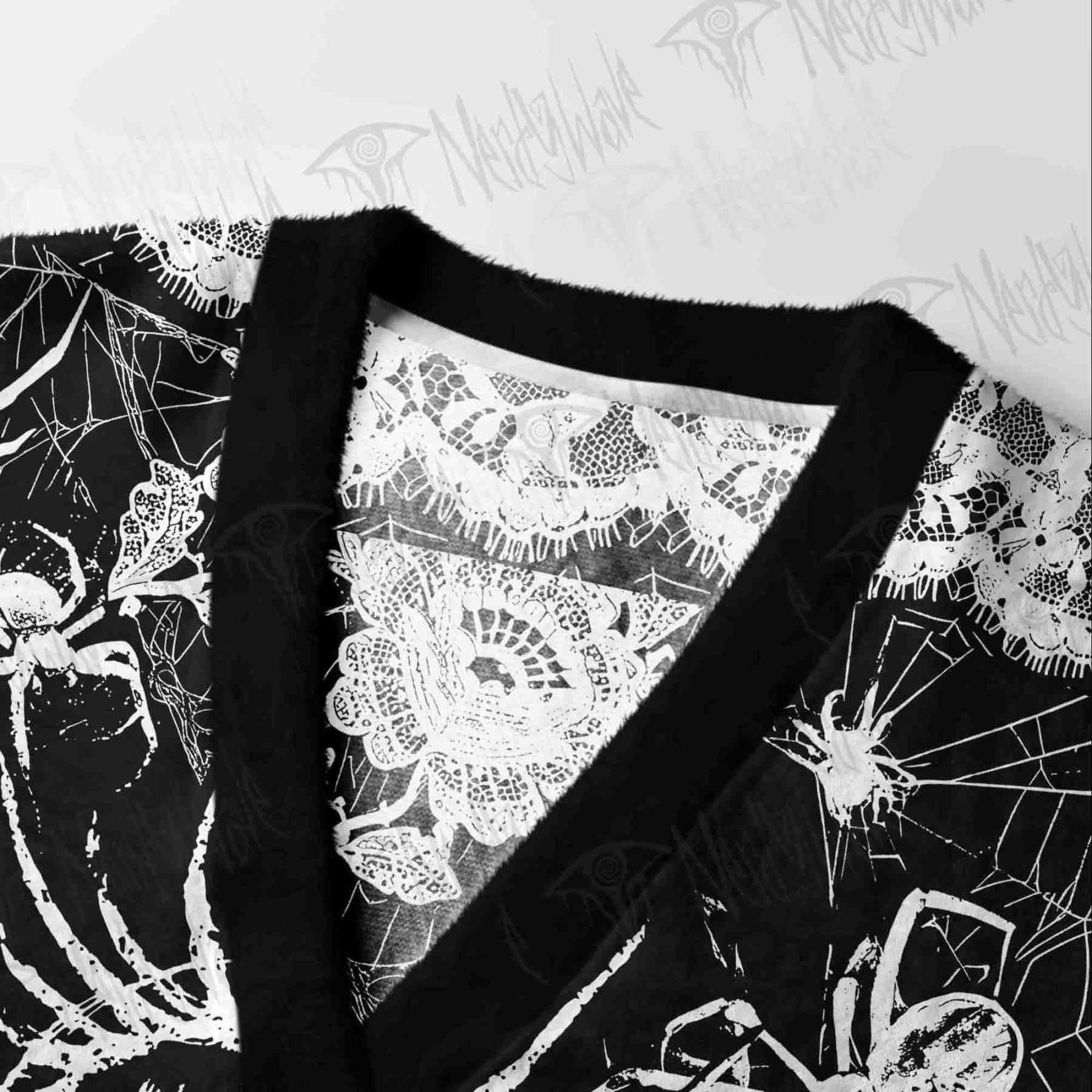 Lace Spider Noir Cardigan Sweater