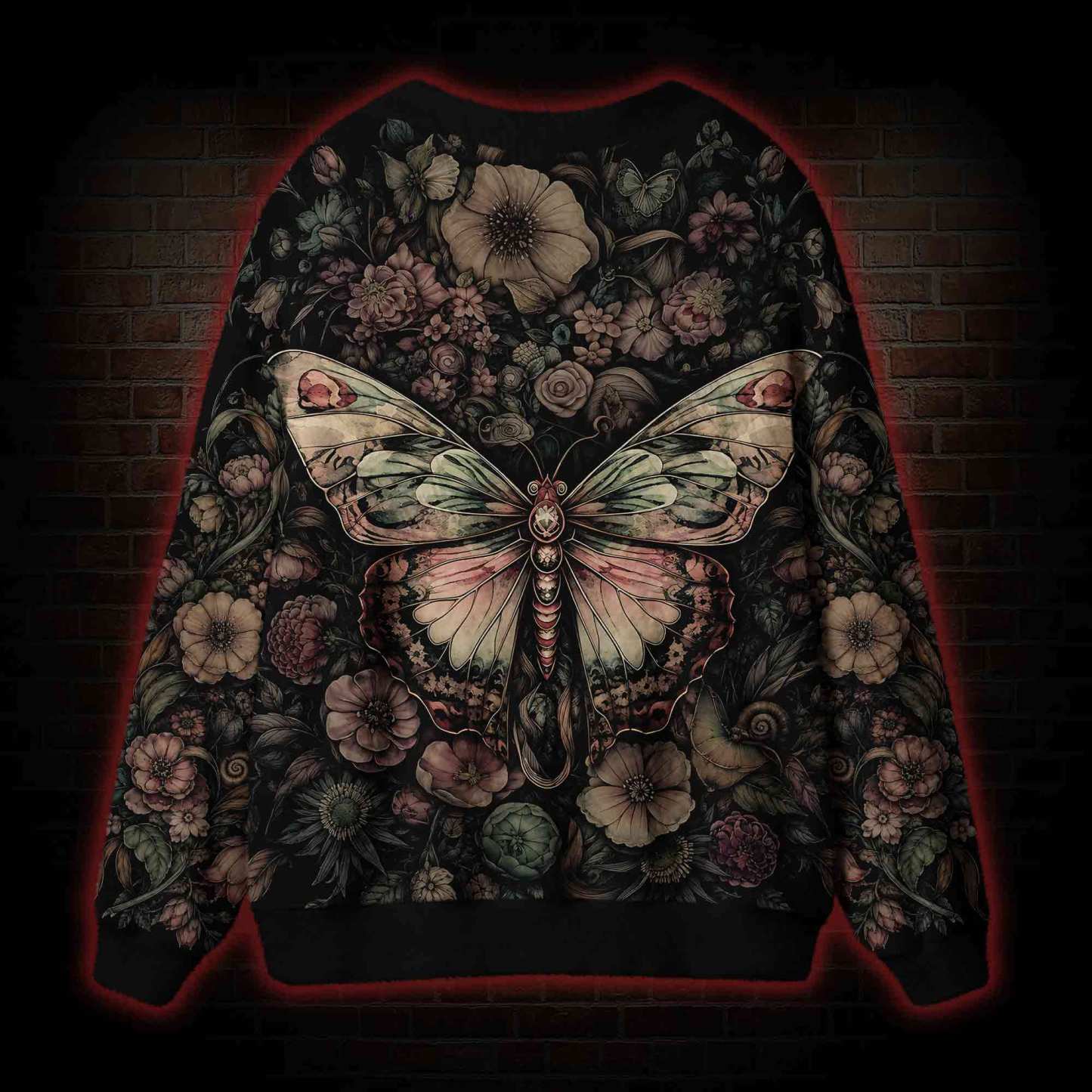 Midnight Butterfly Garden Cardigan Sweater