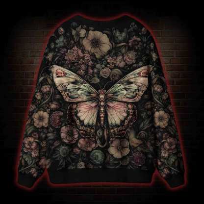Midnight Butterfly Garden Cardigan Sweater