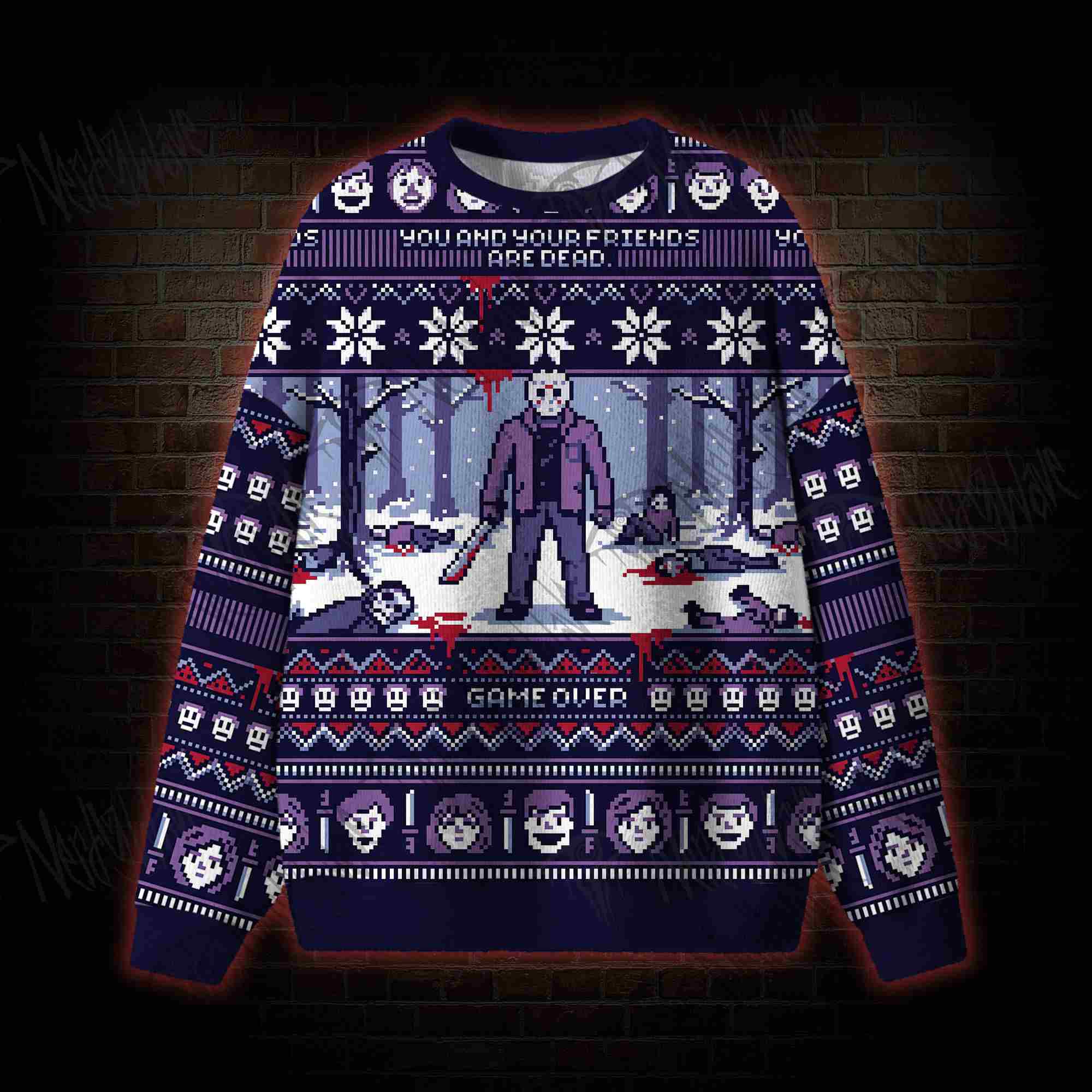 Winter Game Over Ugly Sweatshirts