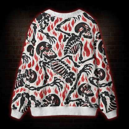 Punk Skeleton Cardigan Sweater
