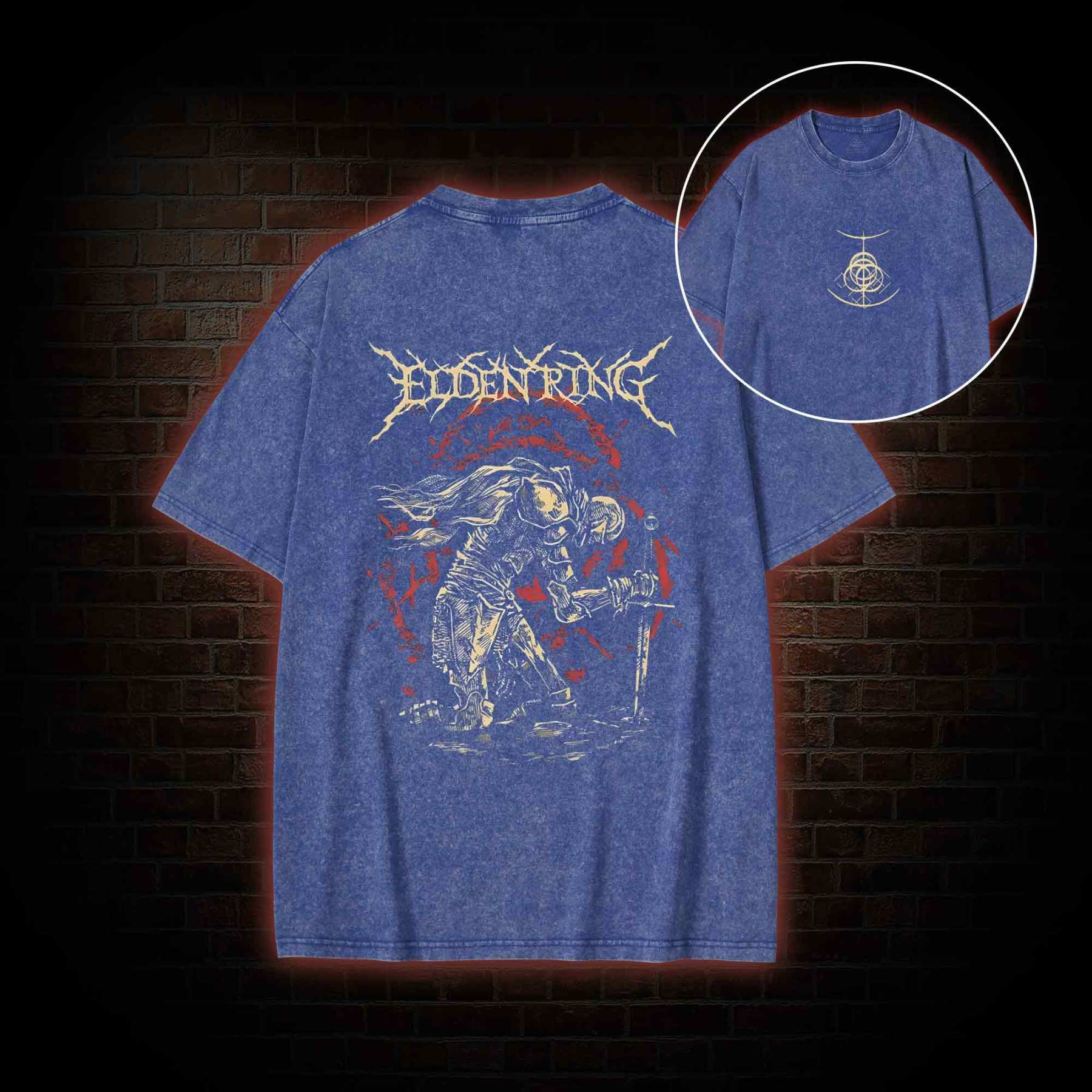 Golden Order Back Print Washed T-shirt