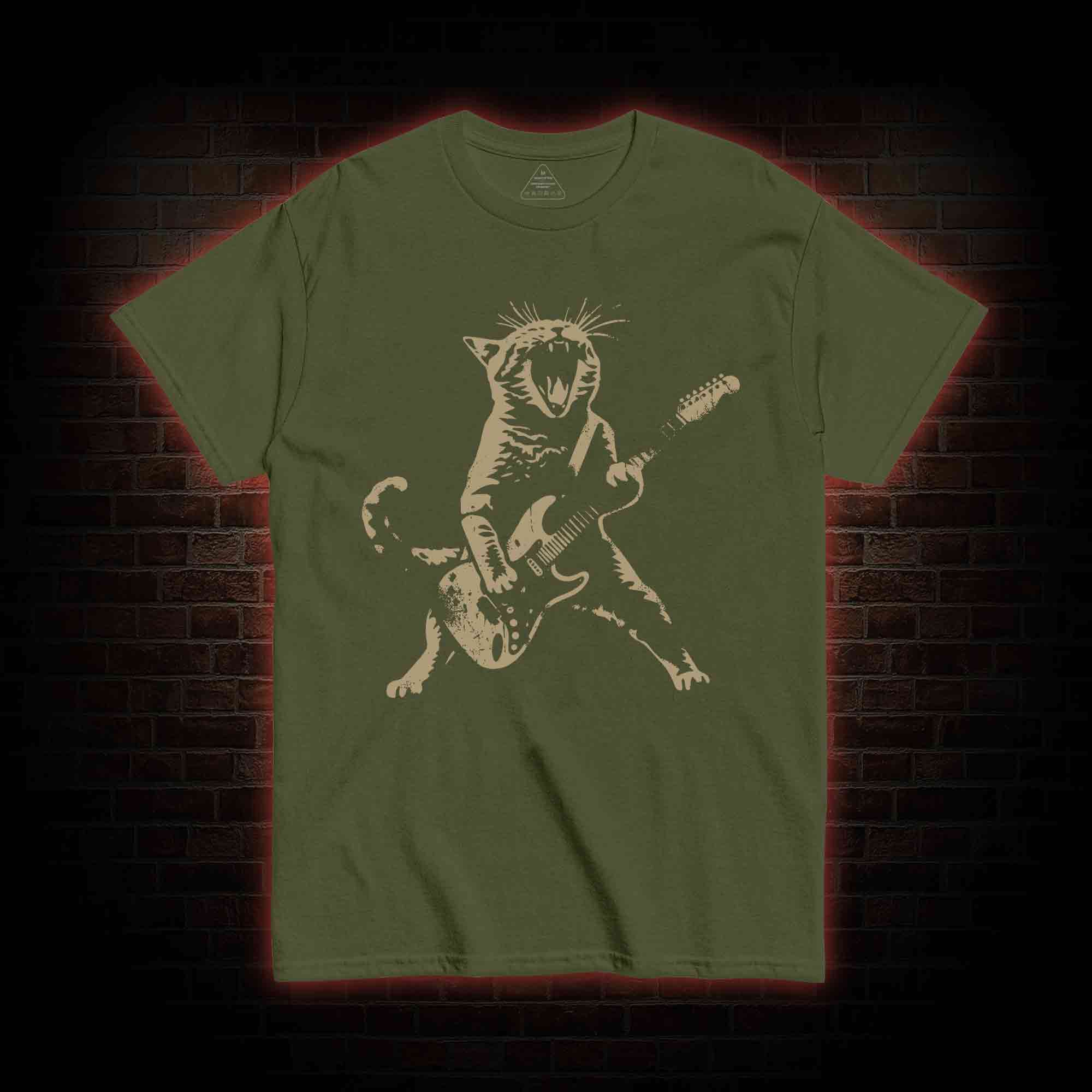 Rock Cat Playing Guitar T-shirt