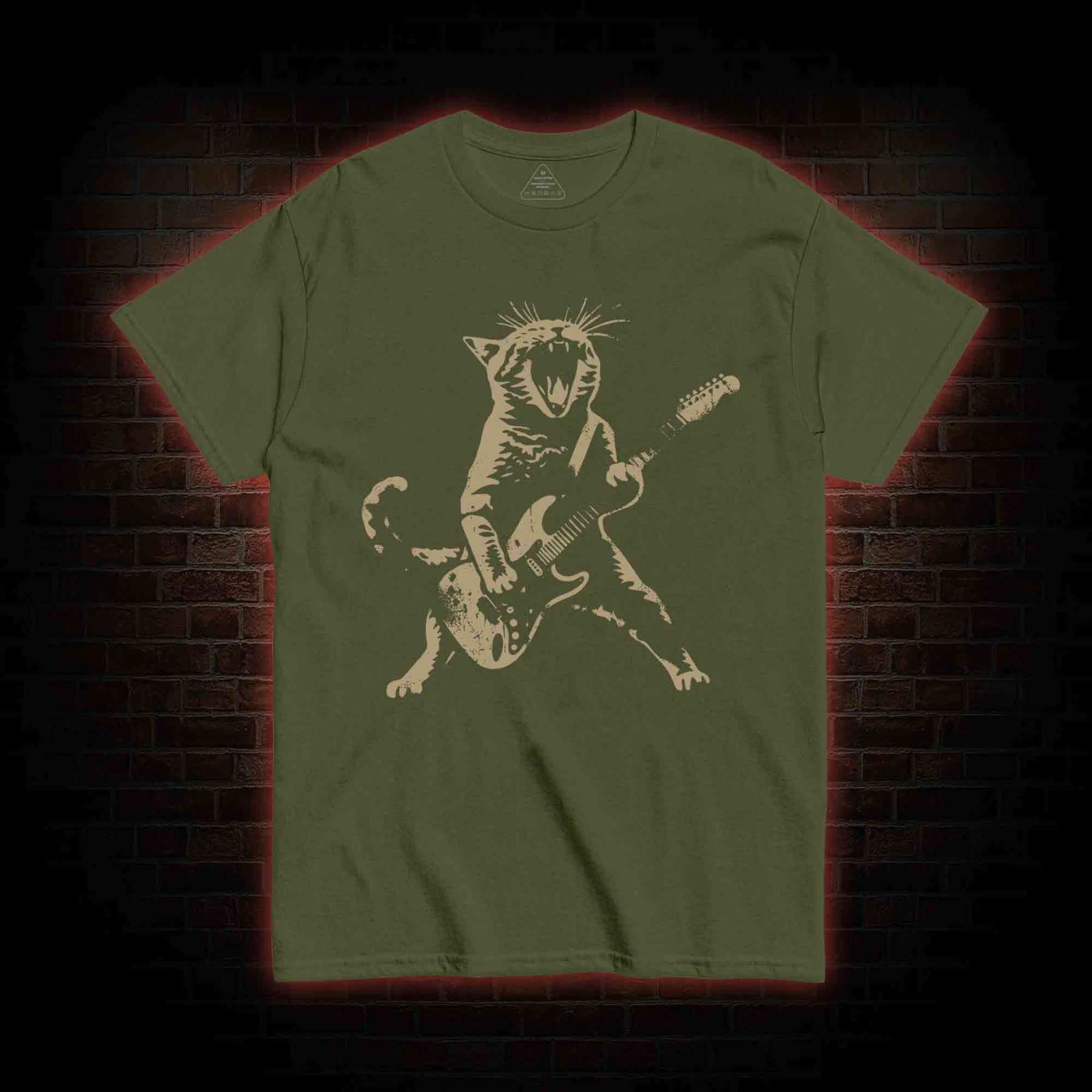 Rock Cat Playing Guitar T-shirt