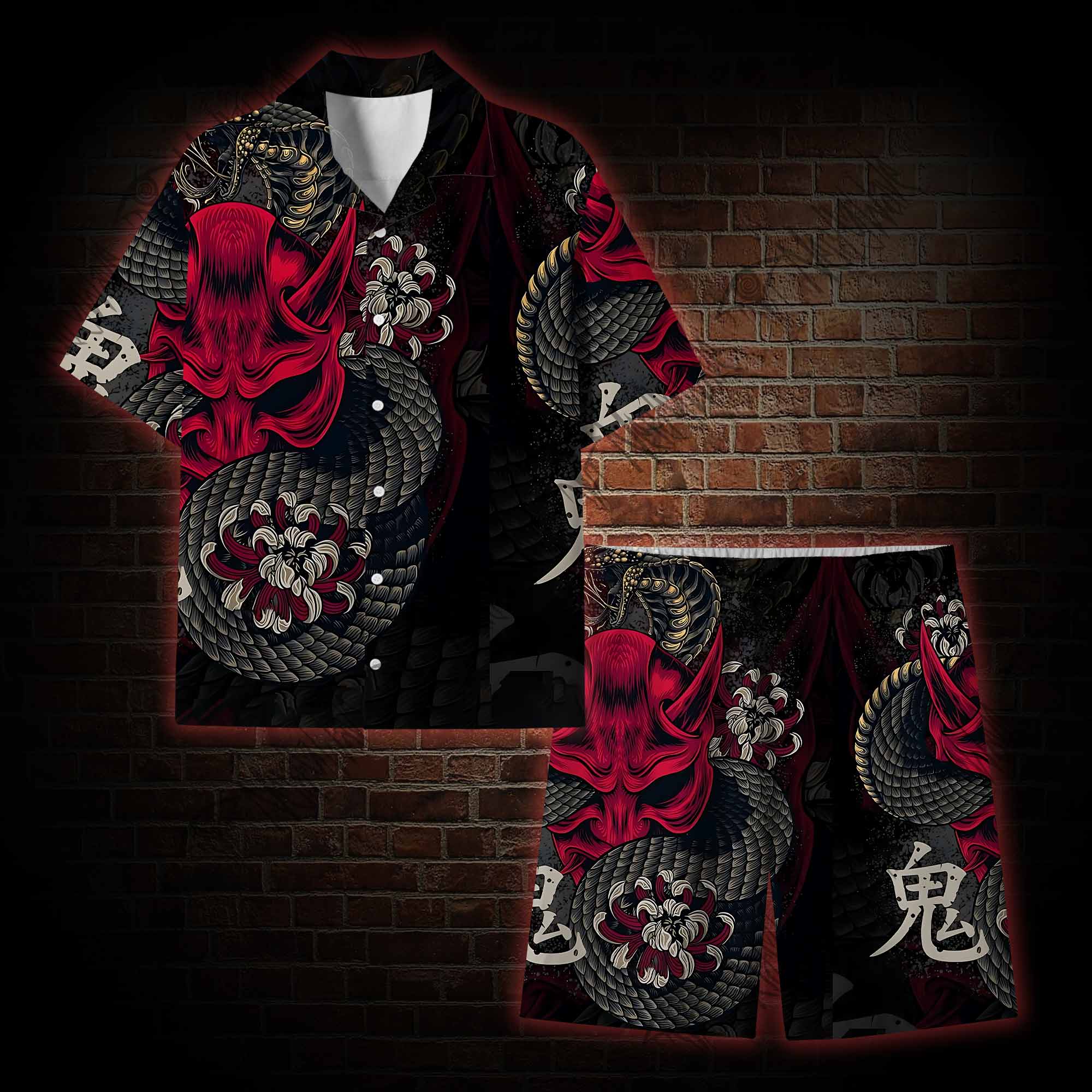 Samurai Mask Graphic Resort Set