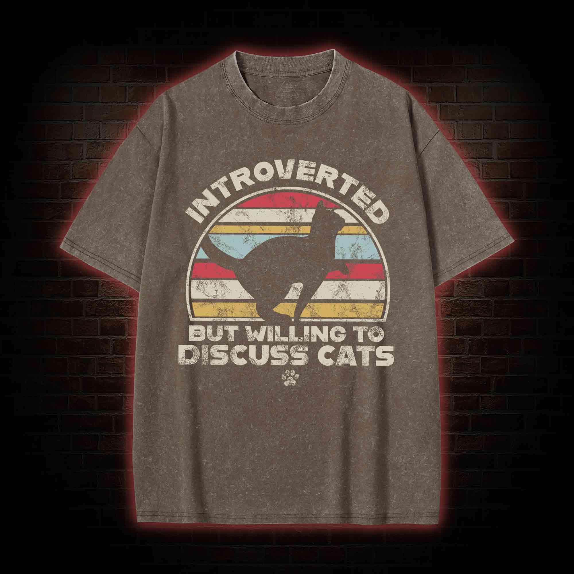Introverted But Willing To Dicuss Cats Washed T-shirt