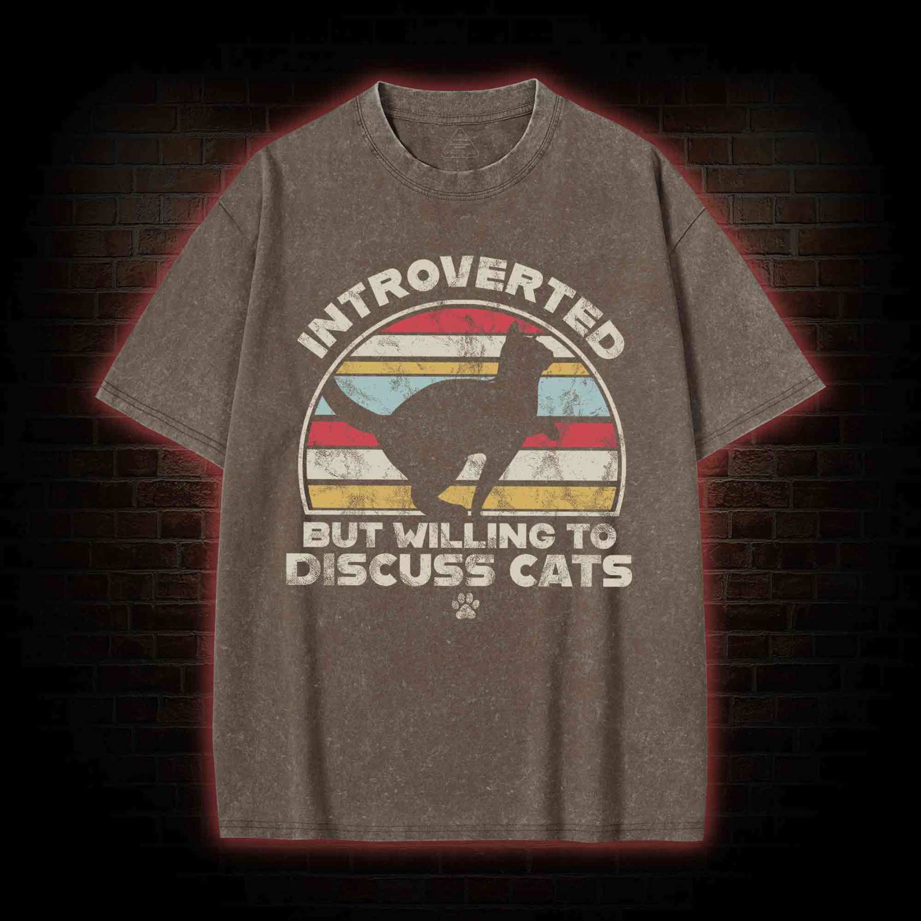 Introverted But Willing To Dicuss Cats Washed T-shirt